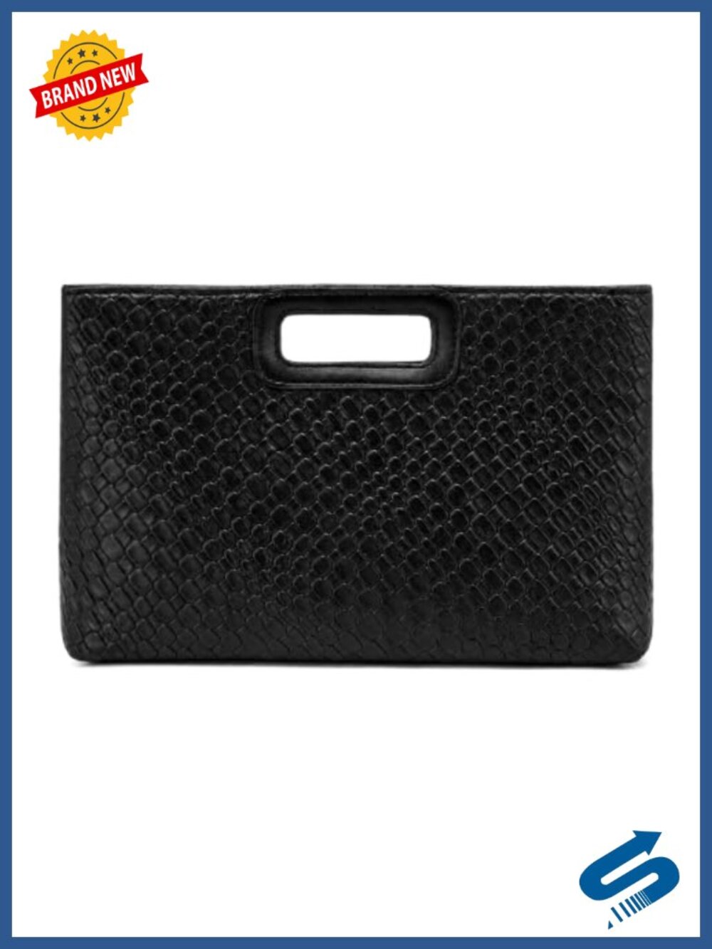 Vegan Leather Evening Clutch with Detachable Chain - 4-Way Convertible Formal